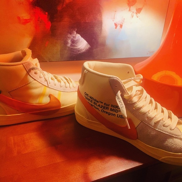 AUTHENTIC OFF-WHITE X NIKE MID BLAZER AA3832-700 - Picture 5 of 7